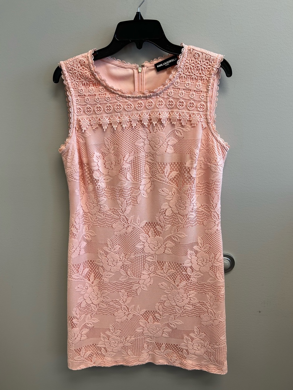 Karl Lagerfeld Lace Sheath Dress in Blush